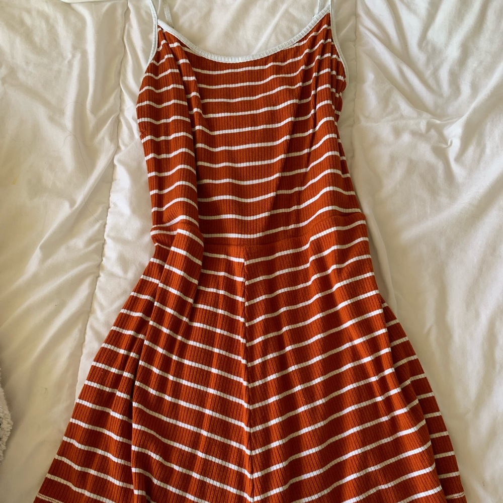 Orange striped romper